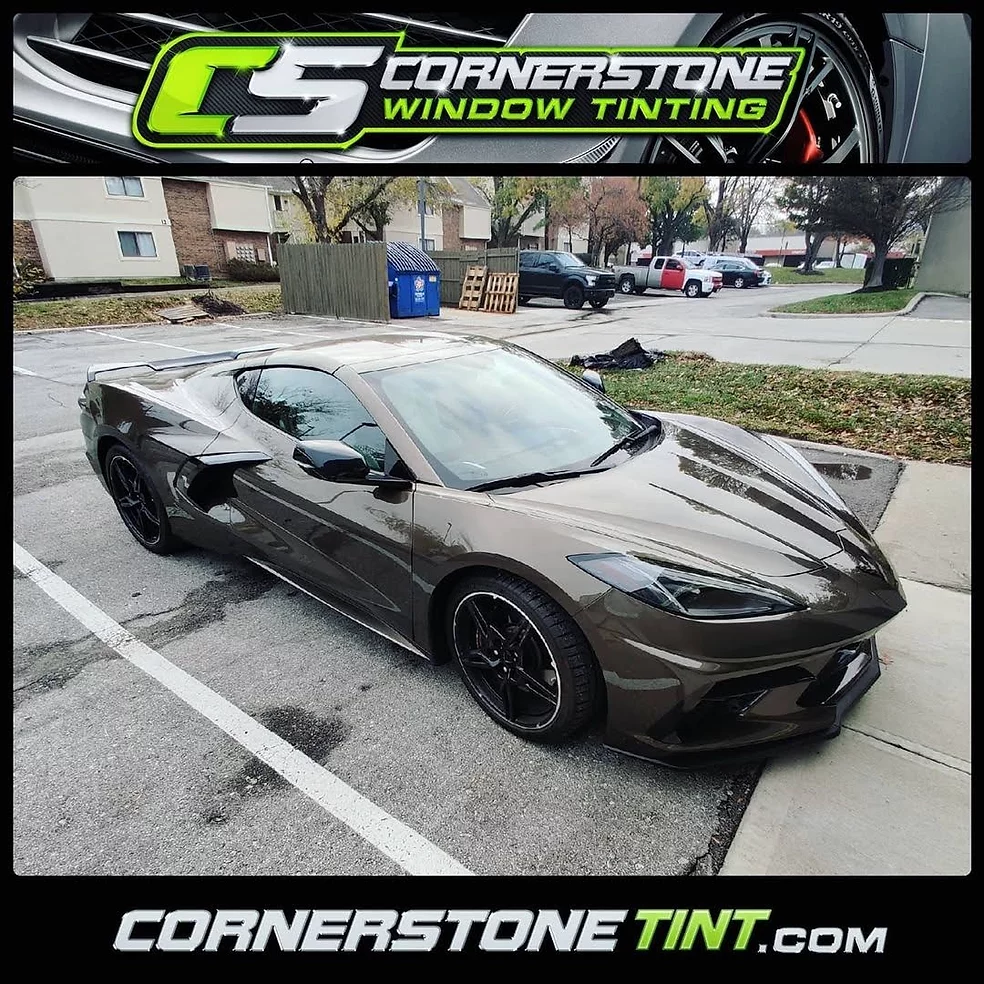 gray sports car with window tinting